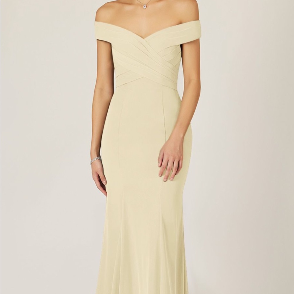 Azazie size 8, champagne bridesmaid dress